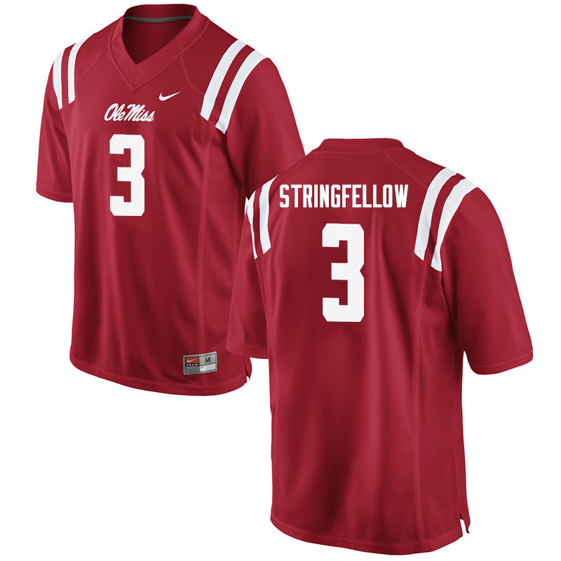 Men Ole Miss Rebels #3 Damoreea Stringfellow College Football Jerseys-Red